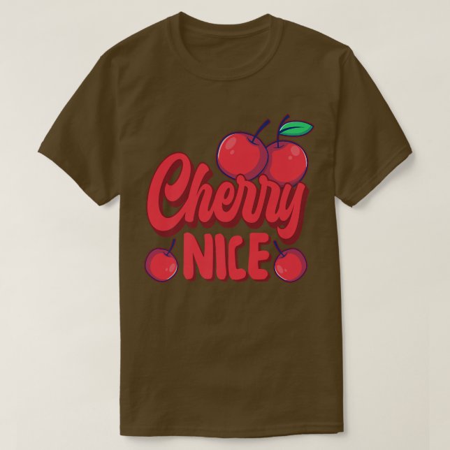 Camiseta Cherry Pun Vegetarian Vegan Cherry Bonitas Frutas (Diseño del anverso)
