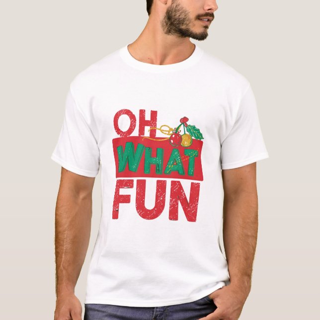 Camiseta "Cherry Red Cherry Coded Christmas – Oh What Fun (Anverso)