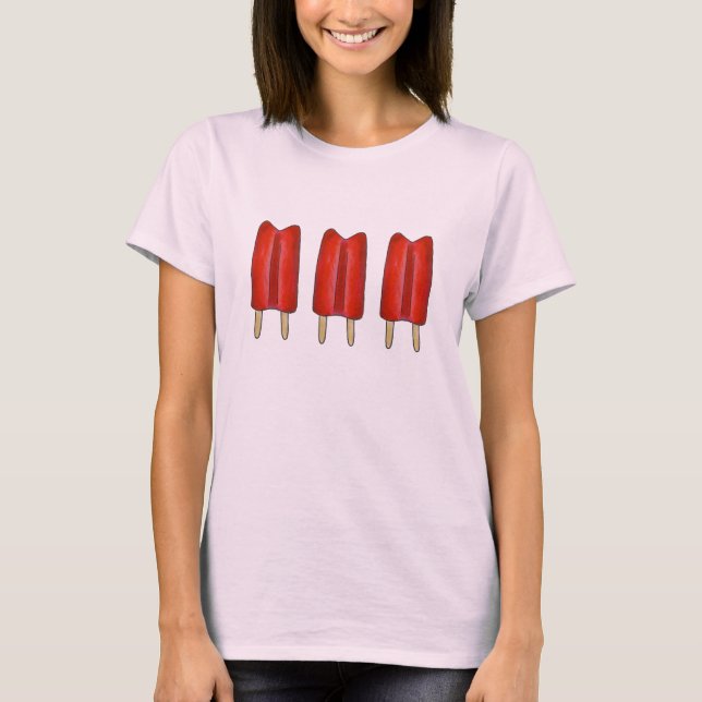 Camiseta Cherry Red Twin Pop Popsicles Ice Lolly Lollies (Anverso)