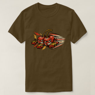 Camiseta Cherry Twin Striker — Vintage Retro Duo Luchador