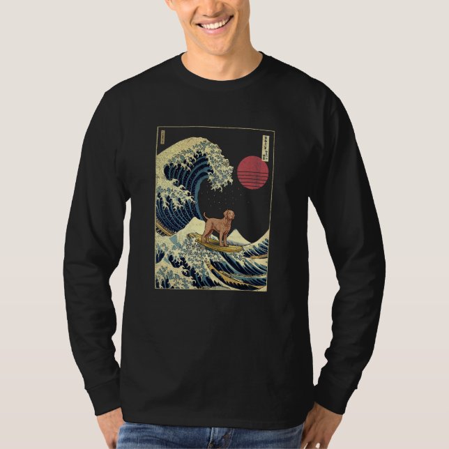 Camiseta Chesapeake Bay Retriever Japanese Kanagawa Wave Fu (Anverso)
