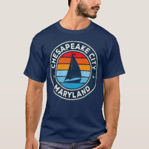 Camiseta Chesapeake City Maryland Md Vintage Sailboat Retro