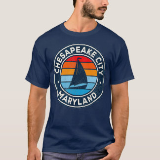 Camiseta Chesapeake City Maryland Md Vintage Sailboat Retro