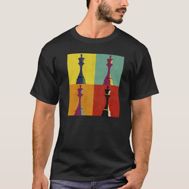 Camiseta Chess Board Game  Piece King Checkmate Pop Style (Anverso)