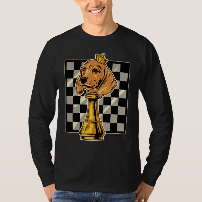 Camiseta Chess Dachshund Dog (Anverso)