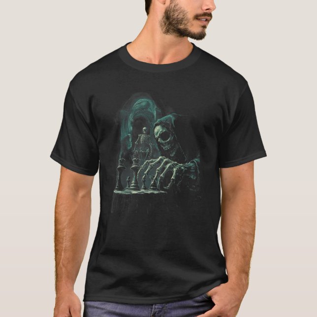 Camiseta Chess Grim Reaper Skull Checkmate Gothic Chess Lov (Anverso)