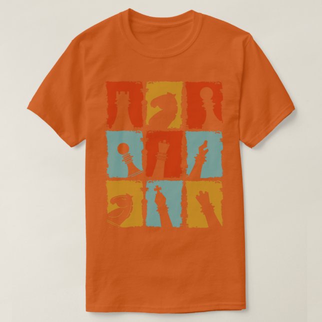 Camiseta Chess Pieces Retro (Diseño del anverso)