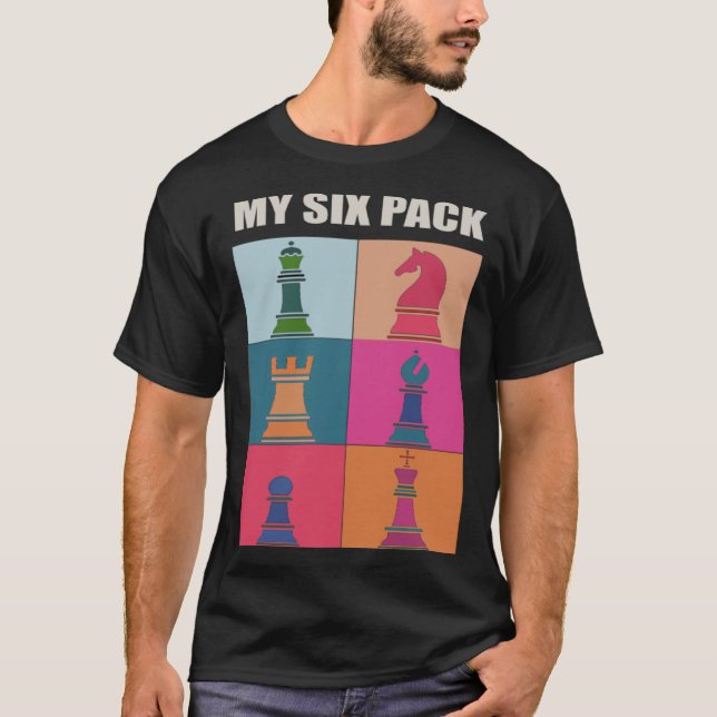 Camiseta Chess Pieces Retro Pop Check Out MY SIX PACK Worko (Anverso)