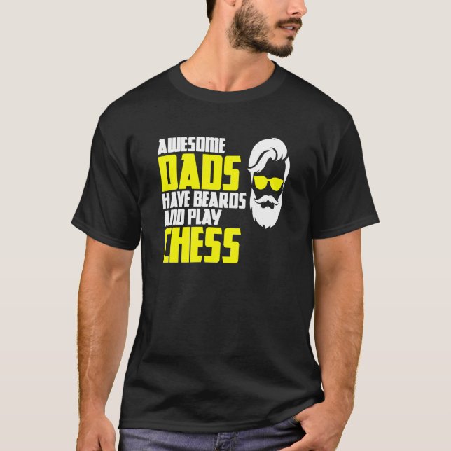 Camiseta Chess saying beard bearer fathers day chess player (Anverso)