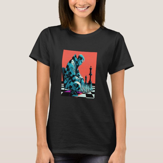 Camiseta Chess Tournament Fans Retro Pop Chess Player  1 (Anverso)