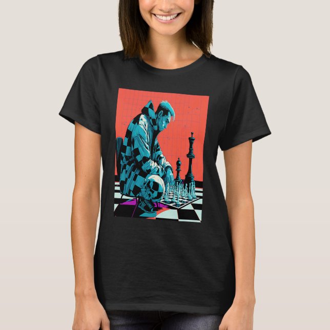Camiseta Chess Tournament Fans Retro Pop Chess Player  1 (Anverso)