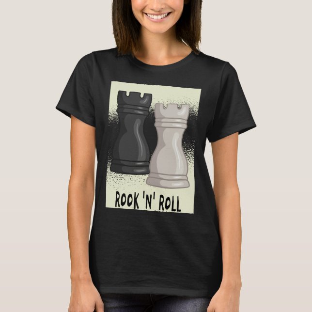 Camiseta Chess word game Rook and Roll with chess piece roo (Anverso)