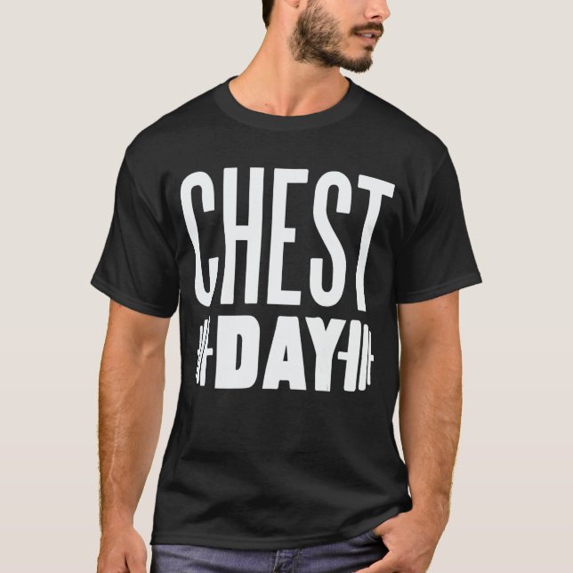 Camiseta Chest Day Workout Gym Motivation Dumbbells (Anverso)