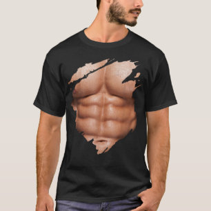 Camiseta Chest Si Pack Abs Muscles Bodybuilder 