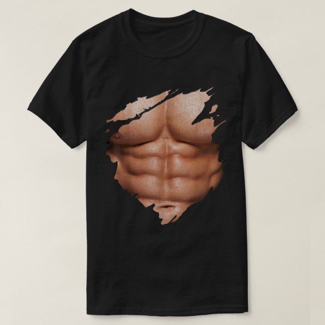 Camiseta Chest Six Pack Abs Muscles Bodybuilder (Diseño del anverso)
