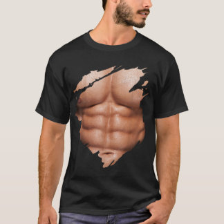 Camiseta Chest Six Pack Abs Muscles Bodybuilder