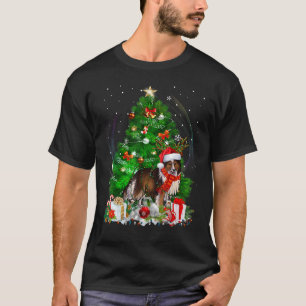 Camiseta Chetland Sheepdog Christmas Tree Light Pajama Perr