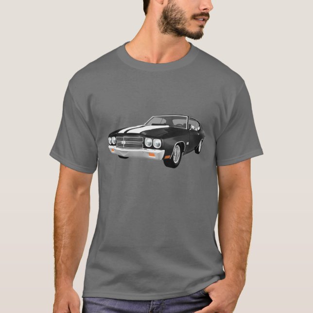 Camiseta Chevelle 1970 SS: Acabado en negro: (Anverso)
