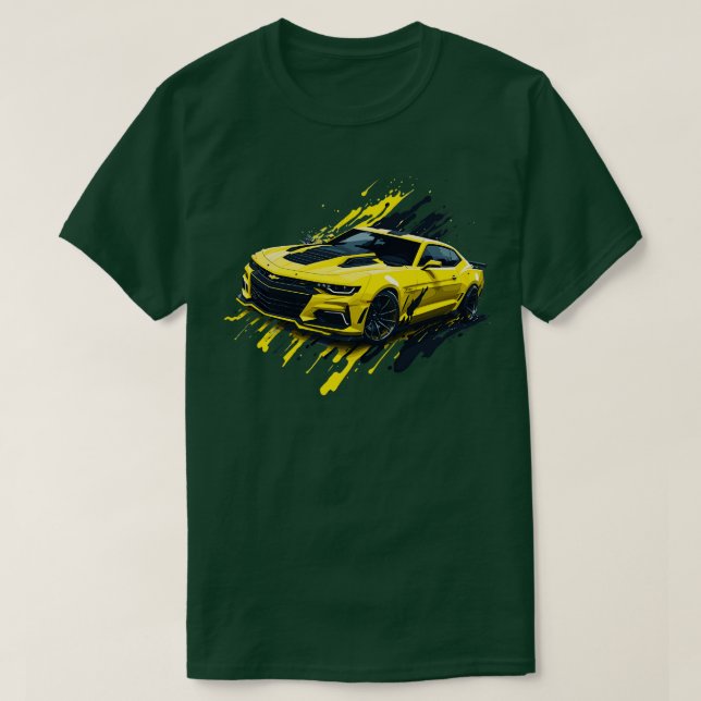 Camiseta Chevrolet Camaro Amarillo de Quinta Generación (Diseño del anverso)