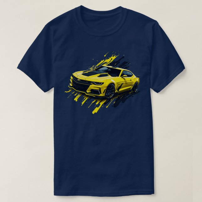 Camiseta Chevrolet Camaro Amarillo de Quinta Generación (Diseño del anverso)