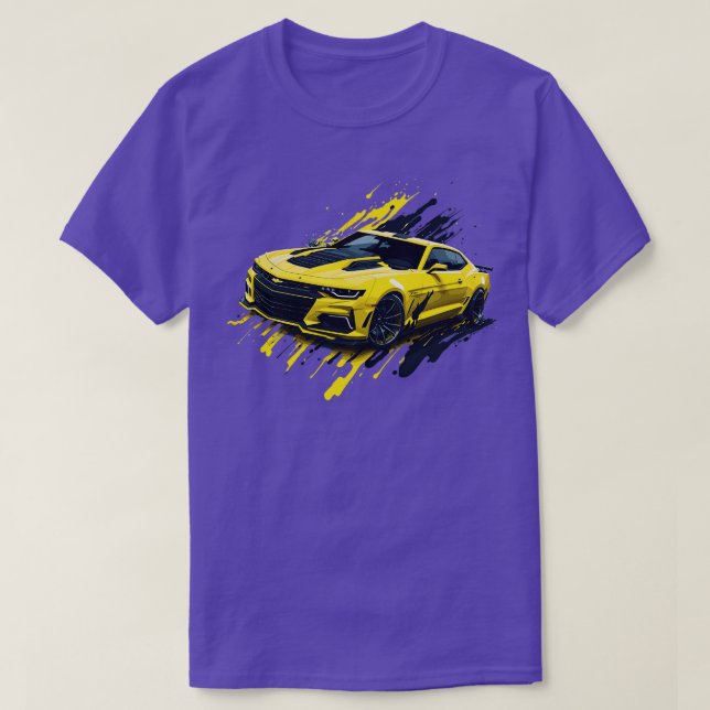 Camiseta Chevrolet Camaro Amarillo de Quinta Generación (Diseño del anverso)