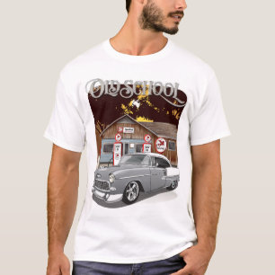 Camiseta Chevy Bel Air Gris Plateado 1955 de Old S