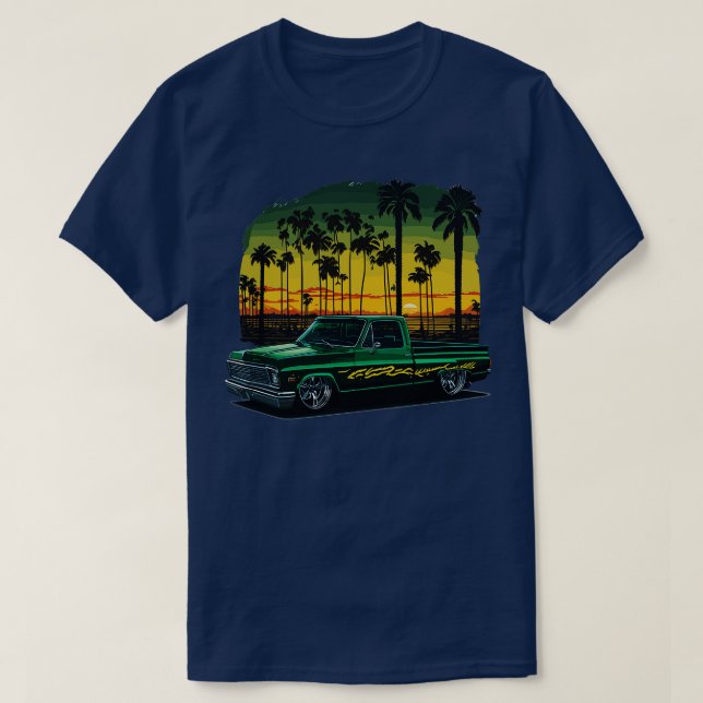 Camiseta Chevy verde plano C10 de 1980 (Diseño del anverso)