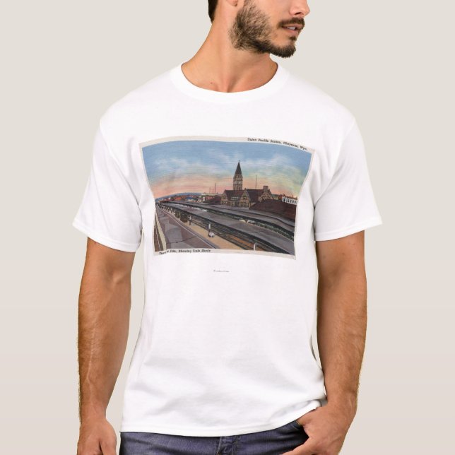 Camiseta Cheyenne, WY - estación de ferrocarril pacífica de (Anverso)