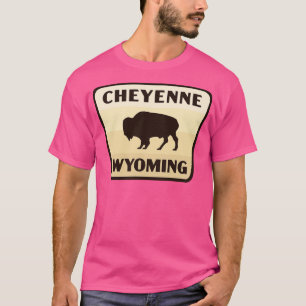 Camiseta Cheyenne Wyoming Insignia de búfalo retro Tan