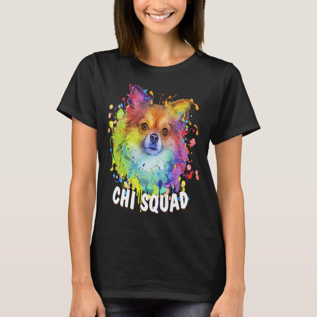 Camiseta Chi Squad Chihuahua Fur Mom Chiwawa Fur Dad Animal (Anverso)
