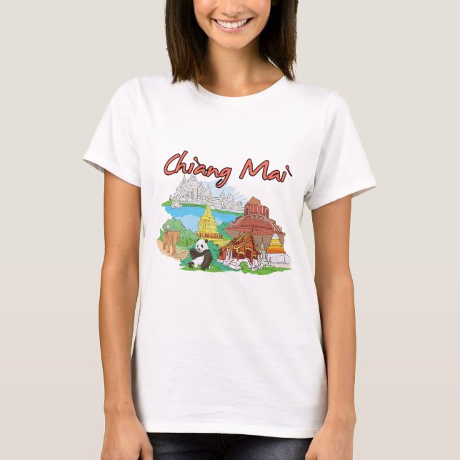 Camiseta Chiang Mai, ciudad famosa de Tailandia (Anverso)