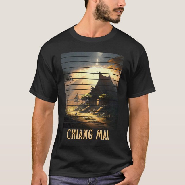 Camiseta Chiang Mai Thailand, Backpacking and Digital Nomad (Anverso)