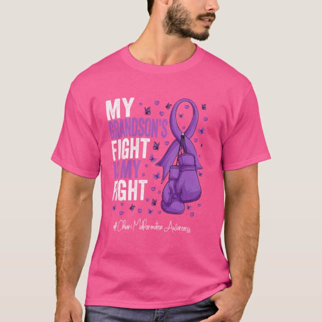 Camiseta Chiari Malformation Awarene, nieto de cinta morada (Anverso)