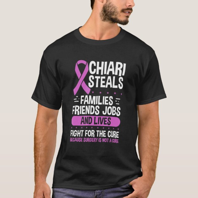 Camiseta Chiari Malformation Awareness Family Warripl Purpl (Anverso)