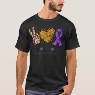 Camiseta Chiari Malformation Awareness Peace Love Cure Purp