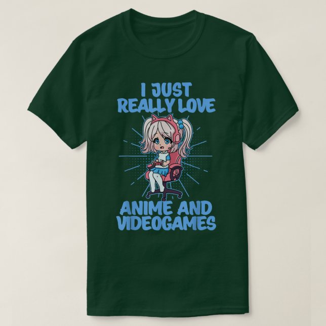 Camiseta Chibi Anime Chica Gaming Lover Videogames Otaku An (Diseño del anverso)