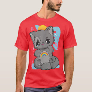 Camiseta Chibi Anime Neko Pastel Gótico Sakura Cat Angelcor