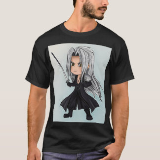 Camiseta Chibi Antihéroe de Cabello Plateado 