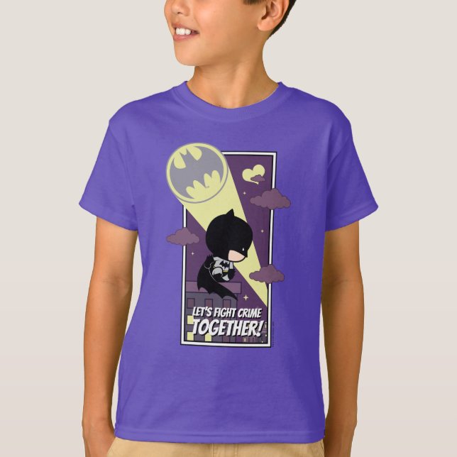 Camiseta Chibi Batman - Luchemos juntos contra el crimen (Anverso)