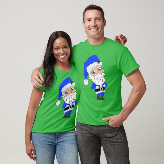 Camiseta Chibi Blue Suit Santa (Unisexo)