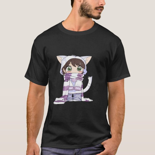Camiseta Chibi Cat Anime Chica (Anverso)