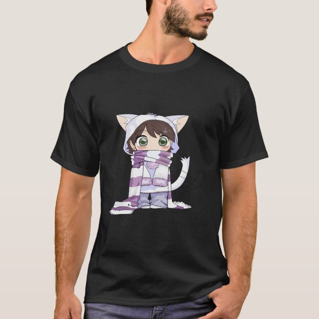 Camiseta Chibi Cat Anime Chica (Anverso)