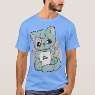 Camiseta Chibi Cat Con Tea Cup Anime Neko Angelcore
