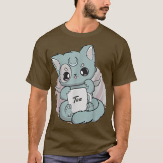 Camiseta Chibi Cat Con Tea Cup Anime Neko Angelcore