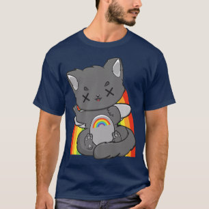Camiseta Chibi Cat Fairy Kei Yume Kawaii Anime Feline Haraj
