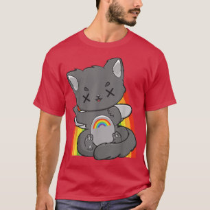 Camiseta Chibi Cat Fairy Kei Yume Kawaii Anime Feline Haraj