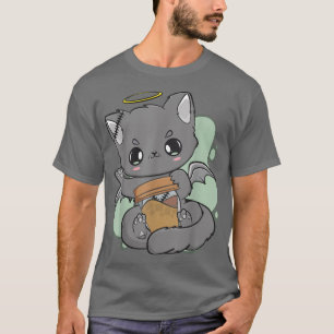 Camiseta Chibi Cat Y Café Cup Neko Gothic Yume Kawaii C