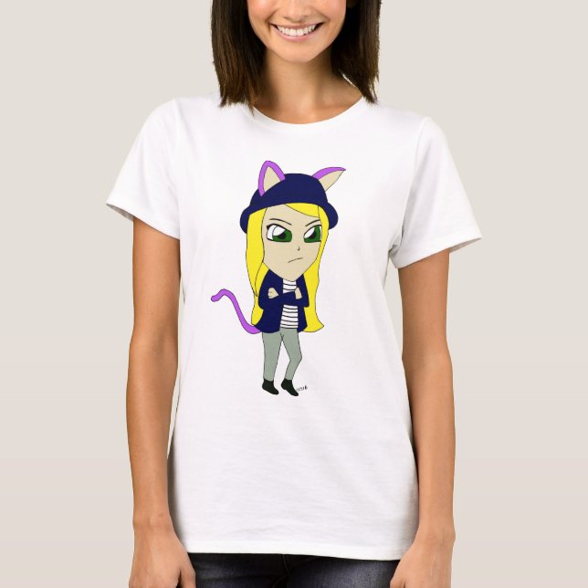 Camiseta chibi catgirl (Anverso)