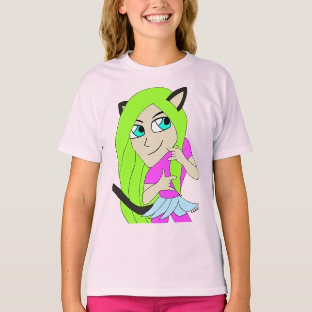 Camiseta chibi catgirl (Anverso)