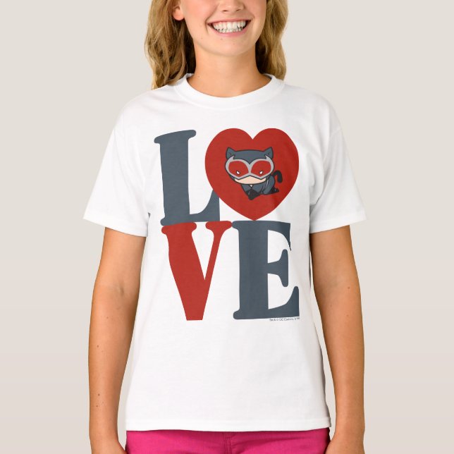 Camiseta Chibi Catwoman LOVE (Anverso)